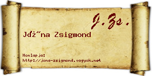 Jóna Zsigmond névjegykártya
